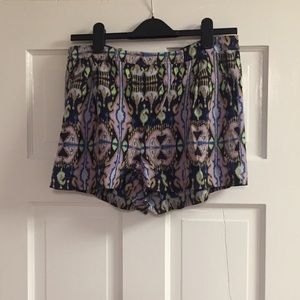 Tibi patterned silk shorts